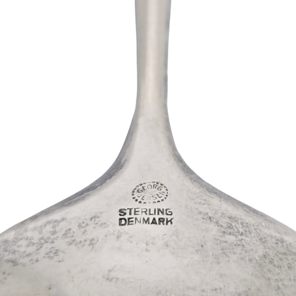 Set of 9 Vintage Georg Jensen Denmark Cypress Sterling Silver Spoons 7" #18629 - Picture 8 of 9